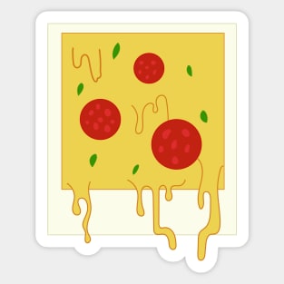 Dripping Polaroid Pizza Photo Sticker